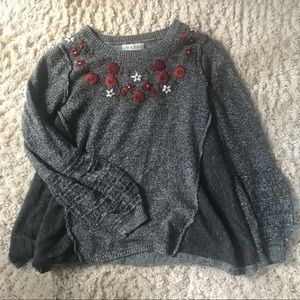 Embroidered Tunic Sweater
